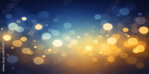Abstract golden bokeh lights background with festive glow and decoration