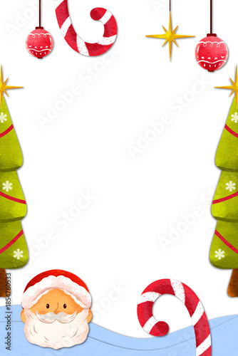 Illustration of cartoon frames with a festive and adorable Christmas holiday theme 