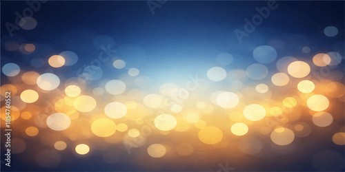 Golden abstract bokeh lights background with festive glow and decoration