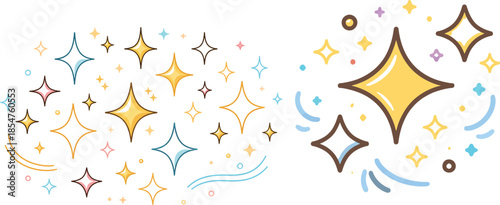 Wide Sparkles Scene Depicting Glittering Light Effects Abstract Sparkle Decoration Minimal Clean Layout Illustration