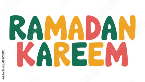 Ramadan Kareem: A vibrant and colorful design wishing a blessed Ramadan, celebrating the spirit of the holy month. 