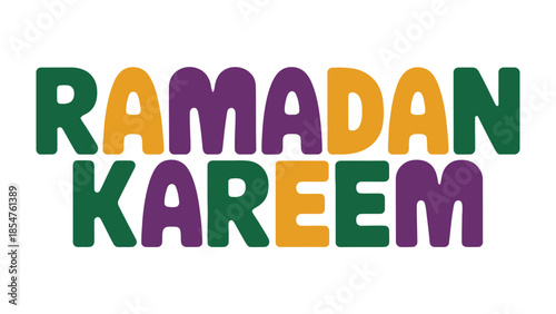 Ramadan Kareem: A vibrant and colorful design wishing a blessed Ramadan. This visual expression is perfect for conveying greetings and celebration during the holy month.