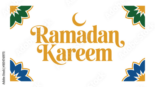 Ramadan Kareem: Celebrate the holy month of Ramadan with this elegant design, featuring a crescent moon and a festive message in beautiful typography.