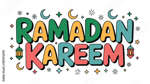 Ramadan Kareem Illustration: Festive and vibrant design celebrating the holy month of Ramadan, evoking a sense of joy, unity, and spiritual reflection.