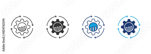 Optization Icon Set Multiple Style Collection