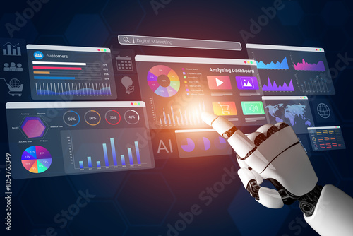 Wallpaper Mural AI processing digital marketing metrics and visualizing campaign performance data to improve strategy, insights, and ROI optimization for online businesses Parse Torontodigital.ca