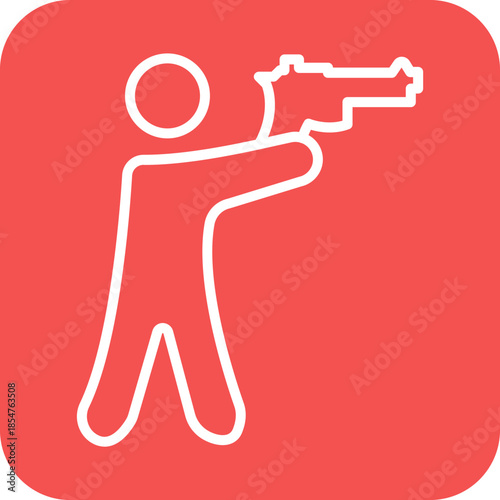 Shooting in standing position icon style