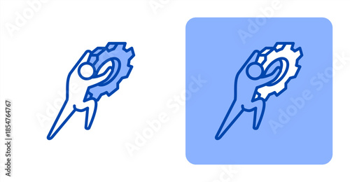 Tenacity Line Color , Two-tone color and contrasting background icon illustration