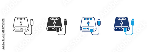 Power Bank Icon Set Multiple Style Collection
