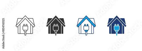Home Charging Icon Set Multiple Style Collection