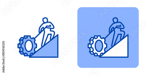 Effort Line Color , Two-tone color and contrasting background icon illustration
