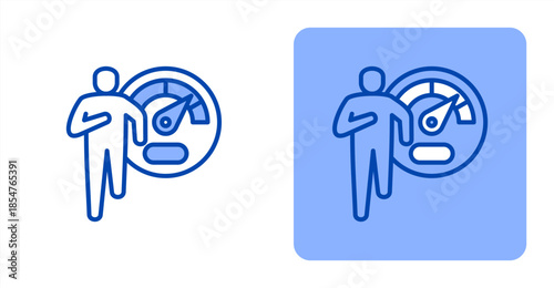 Performance Line Color , Two-tone color and contrasting background icon illustration