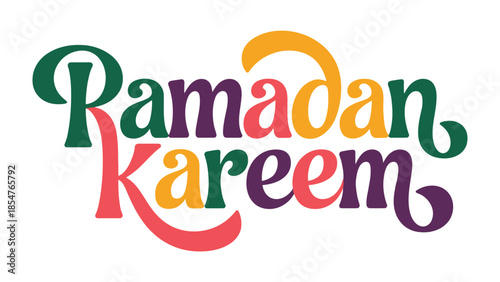 Ramadan Kareem: A vibrant and colorful design, celebrating the spirit of Ramadan with festive typography, evoking a sense of joy and reflection.