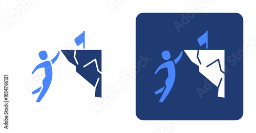 Determination Glyph Color , Two-tone color and contrasting background icon illustration