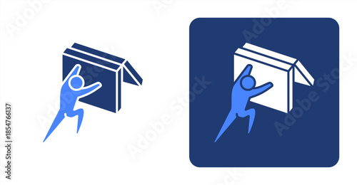 Resilience Glyph Color , Two-tone color and contrasting background icon illustration