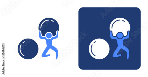 Perseverance Glyph Color , Two-tone color and contrasting background icon illustration