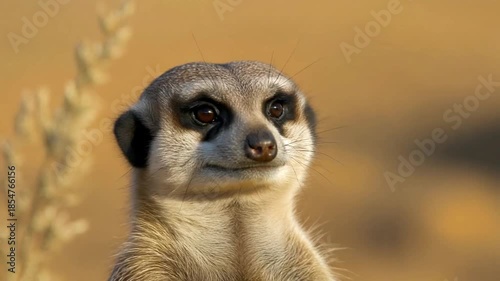 Wallpaper Mural Ultra HD meerkat close-up portrait in desert sunlight, with ultra-detailed eyes and fur texture, 4k cinematic. Torontodigital.ca