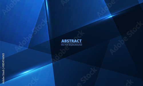 Abstract blue background with geometric dynamic glowing diagonal lines. Modern trandy abstract blue background for business, corporate, brochure, banner, cover or poster. Vector illustration