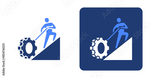 Effort Glyph Color , Two-tone color and contrasting background icon illustration