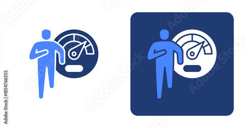 Performance Glyph Color , Two-tone color and contrasting background icon illustration