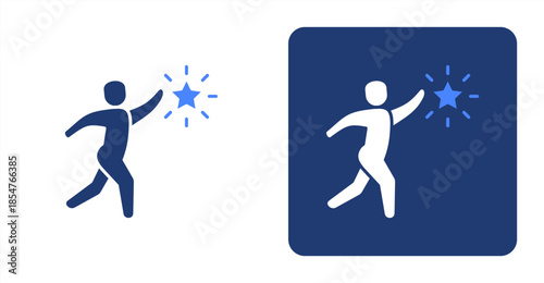 Ambition Glyph Color , Two-tone color and contrasting background icon illustration