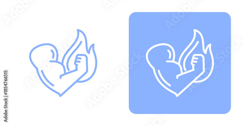 Motivation Line , Two-tone color and contrasting background icon illustration