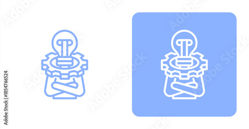 Initiative Line , Two-tone color and contrasting background icon illustration