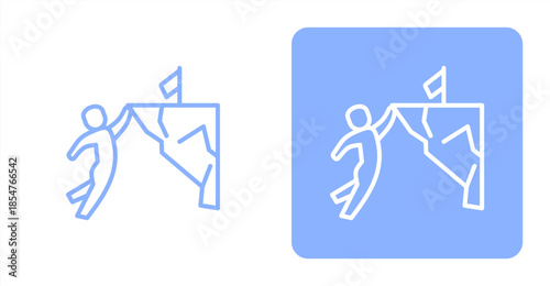 Determination Line , Two-tone color and contrasting background icon illustration