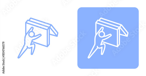 Resilience Line , Two-tone color and contrasting background icon illustration