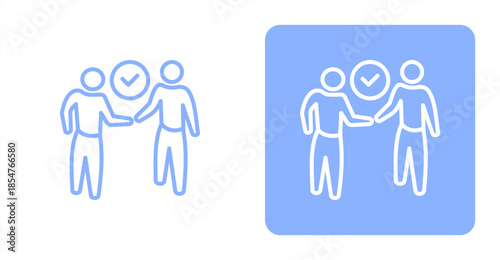 Commitment Line , Two-tone color and contrasting background icon illustration
