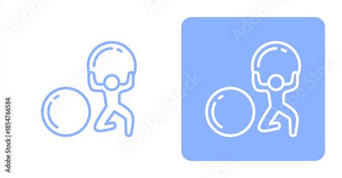 Perseverance Line , Two-tone color and contrasting background icon illustration