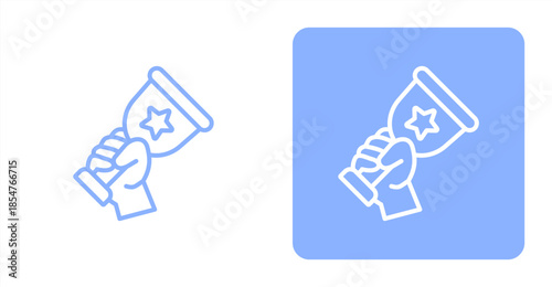 Success Line , Two-tone color and contrasting background icon illustration