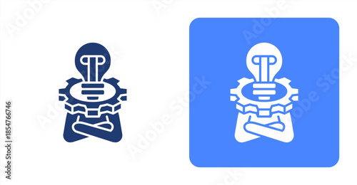 Initiative Glyph , Two-tone color and contrasting background icon illustration