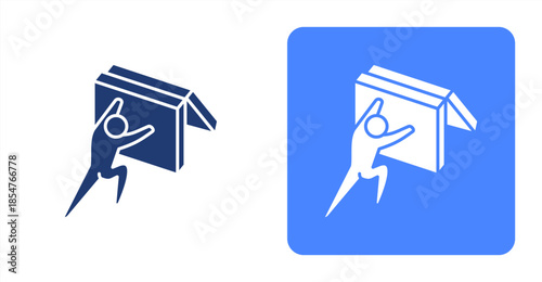 Resilience Glyph , Two-tone color and contrasting background icon illustration