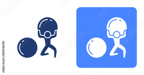 Perseverance Glyph , Two-tone color and contrasting background icon illustration