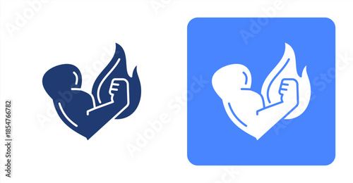 Motivation Glyph , Two-tone color and contrasting background icon illustration