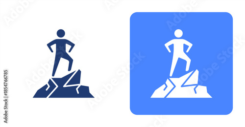 Courage Glyph , Two-tone color and contrasting background icon illustration