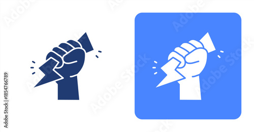 Willpower Glyph , Two-tone color and contrasting background icon illustration