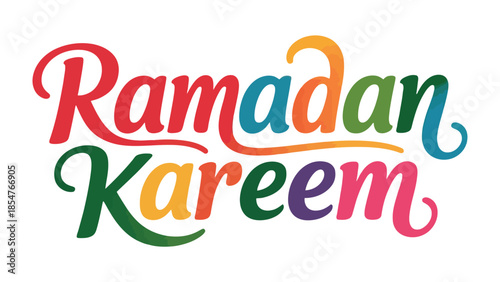 Ramadan Kareem: A vibrant and colorful design wishing a blessed Ramadan. This graphic is suitable for greeting cards and social media posts. 