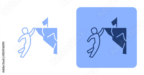 Determination Mixed , Two-tone color and contrasting background icon illustration