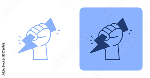 Willpower Mixed , Two-tone color and contrasting background icon illustration