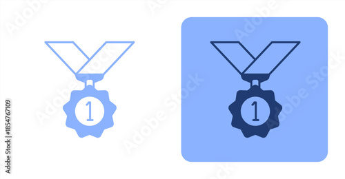 Achievement Mixed , Two-tone color and contrasting background icon illustration