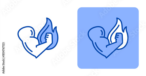 Motivation Line Color , Two-tone color and contrasting background icon illustration