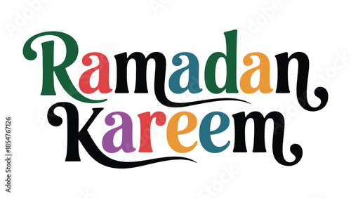Ramadan Kareem Greeting: A vibrant and colorful design, celebrating the holy month with elegance and spiritual reflection. A symbol of peace, kindness, and devotion.