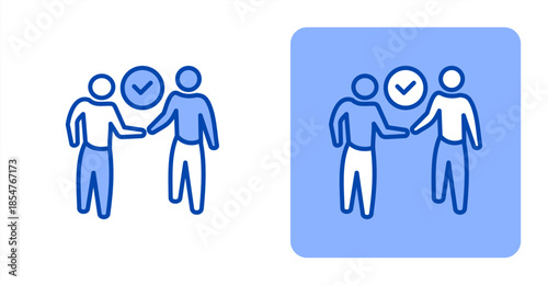 Commitment Line Color , Two-tone color and contrasting background icon illustration