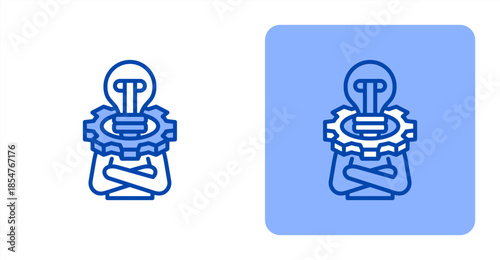 Initiative Line Color , Two-tone color and contrasting background icon illustration