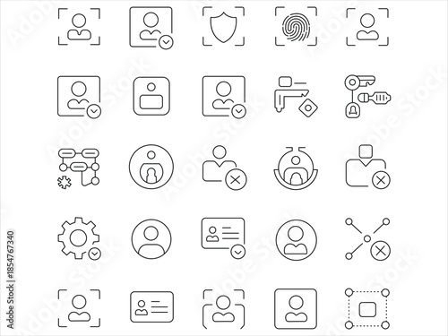 User Profile and Account Management Line Icons Set