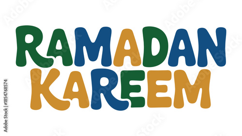 Ramadan Kareem Greeting: A vibrant message of Ramadan Kareem with a friendly and inviting colorful style, perfect for expressing warm wishes and celebrating the holy month.