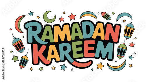 Ramadan Kareem: Vibrant Calligraphic design that is perfect for celebrating the spirit of Ramadan