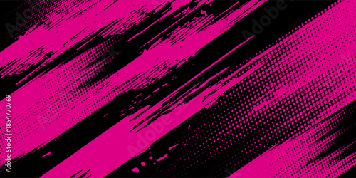 black pink brush pattern car sticker banner sporty abstract line pink black.
